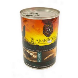 Ambrosia comida húmeda Pavo y Pescado blanco. 400gr