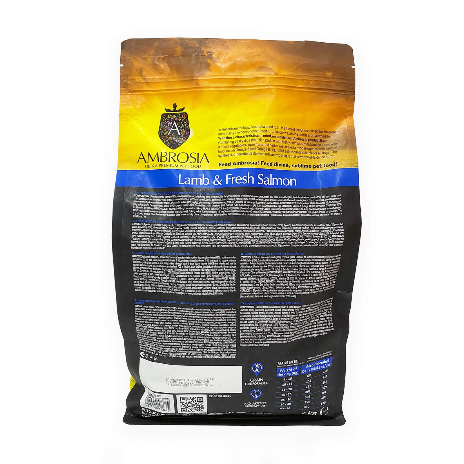 Pienso Ambrosia Cordero y Salmón fresco. 2kg - Imagen 2