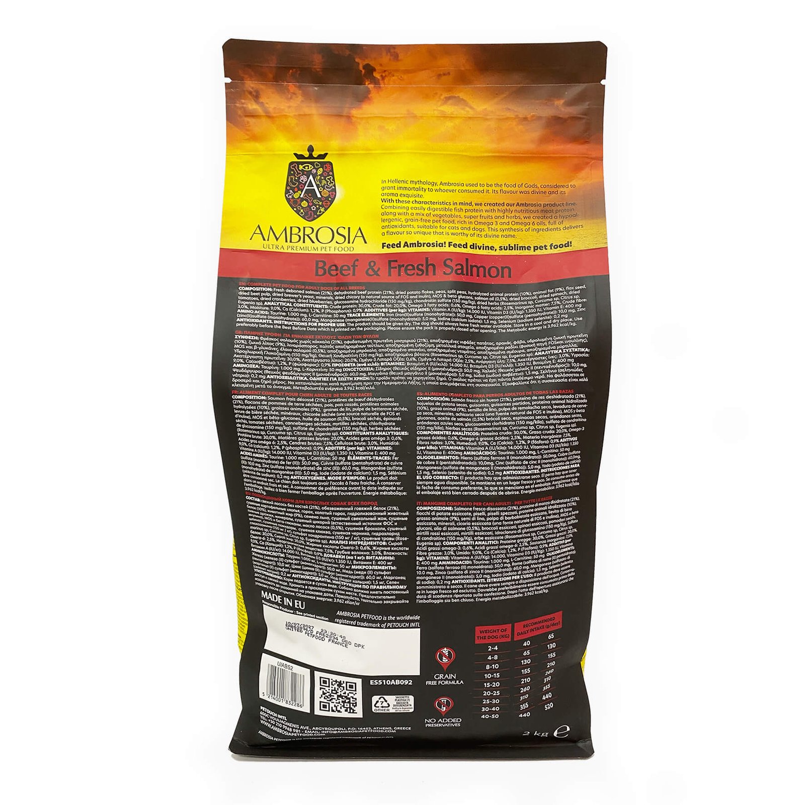 Pienso Ambrosia Adult Ternera y Salmón fresco. 2kg - Imagen 2