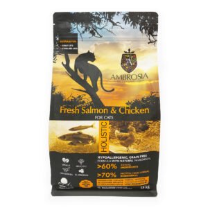 Pienso Ambrosia Gatos Salmón fresco y Pollo. 1,5kg