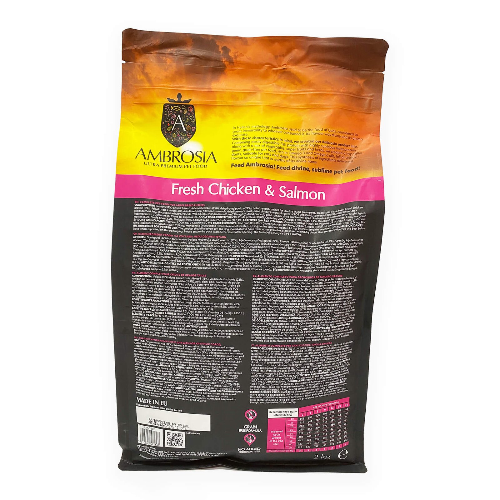 Pienso Ambrosia Pollo fresco y Salmón. 2kg - Imagen 2