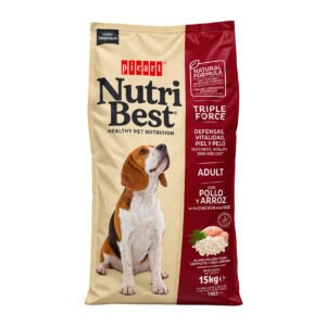 NutriBest Perros Adultos, Pollo y arroz. 15kg